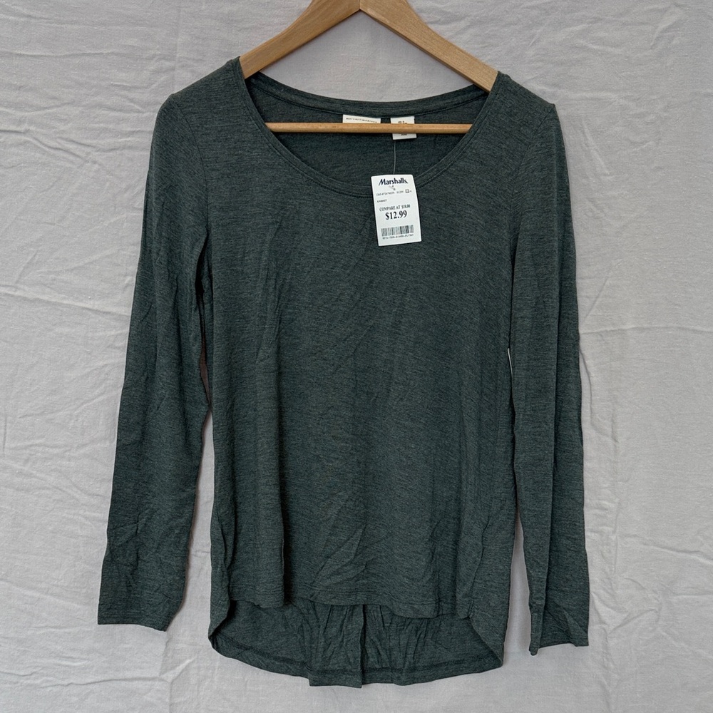Mercer & Madison Charcoal Long Sleeve Top